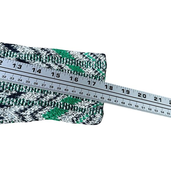 Pendleton Jacquard Cardigan Sweater Womens Small Chevron Green 3/4 Sleeve Cotton - Picture 9 of 11